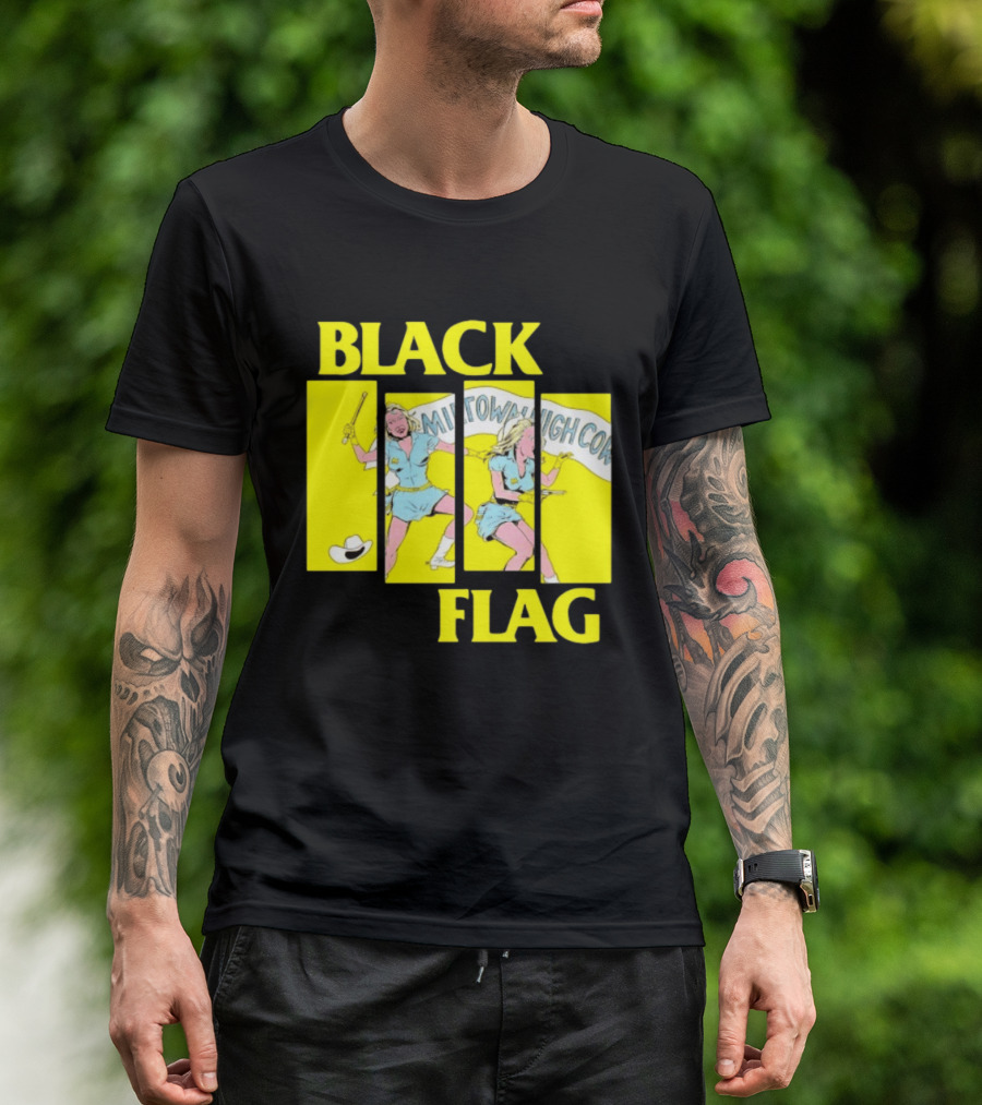 Black Flag Midtown High Comix Punk Rock Mid 20th Century T-Shirt