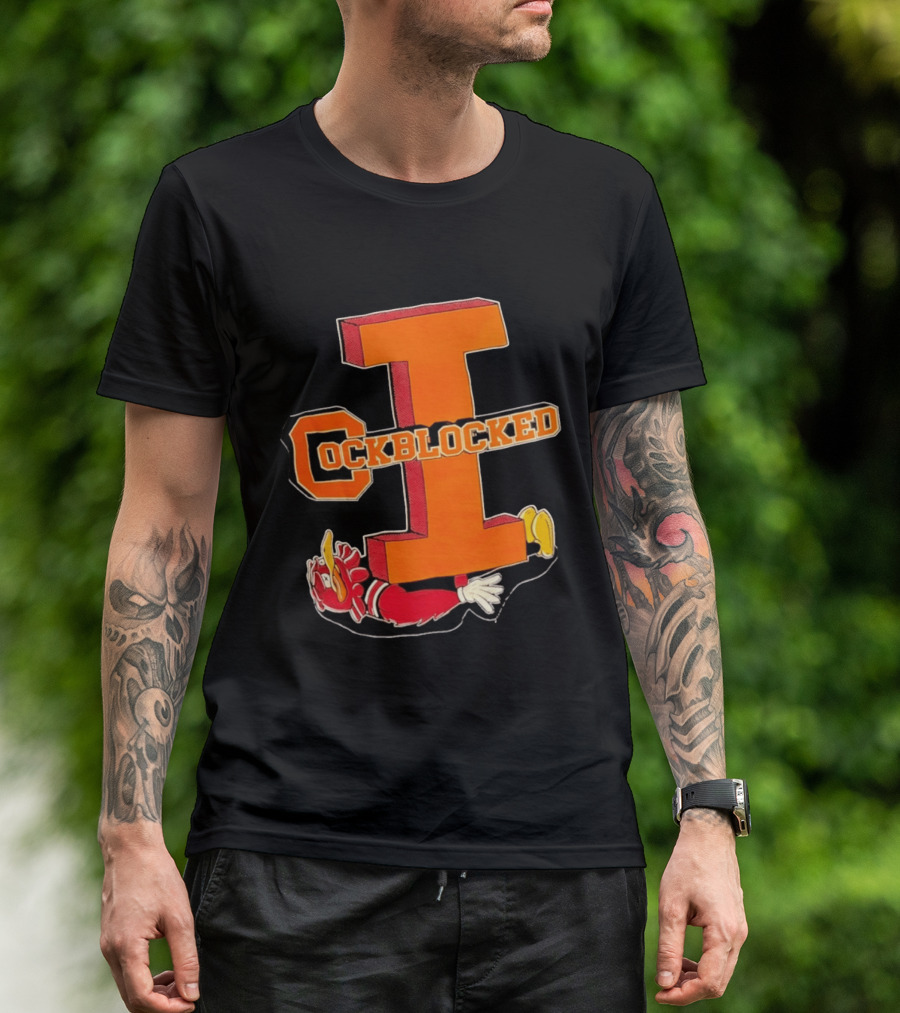 Cockblocked Illinois Fighting Illini Big I Defeat T-Shirt