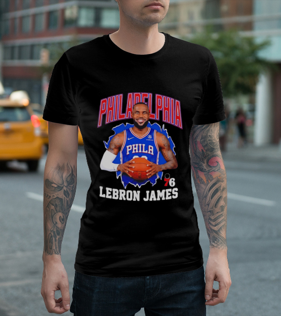 Philadelphia 76ers LeBron James Basketball Jersey Fan T-Shirt
