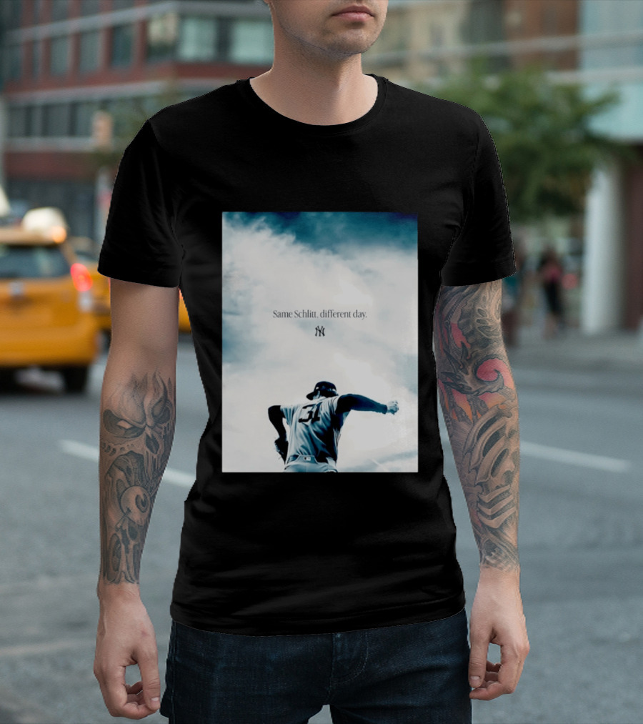 Same Schlitt Different Day Yankees Pitcher 31 T-Shirt