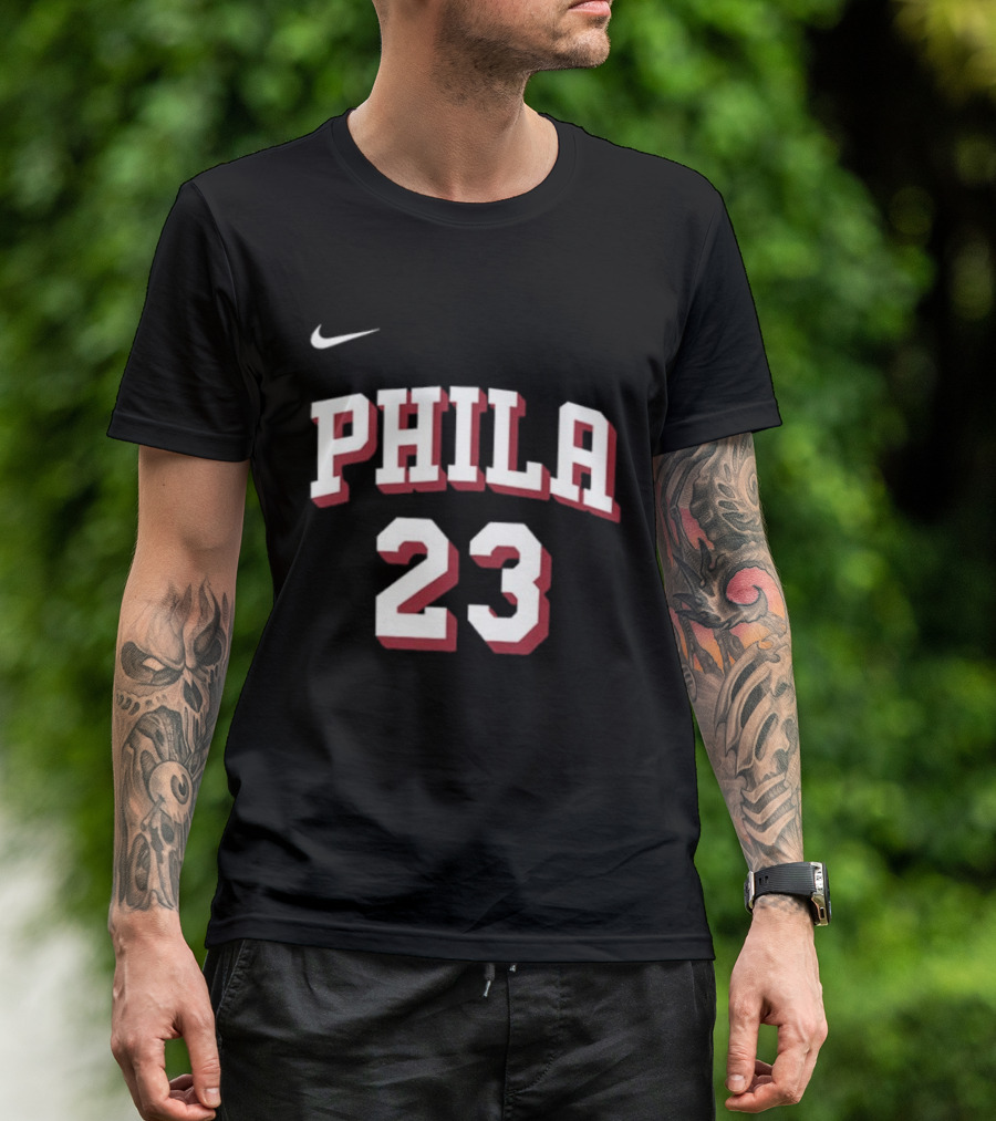 LeBron James 23 Phila 76ers Name Number Royal Nike T-Shirt