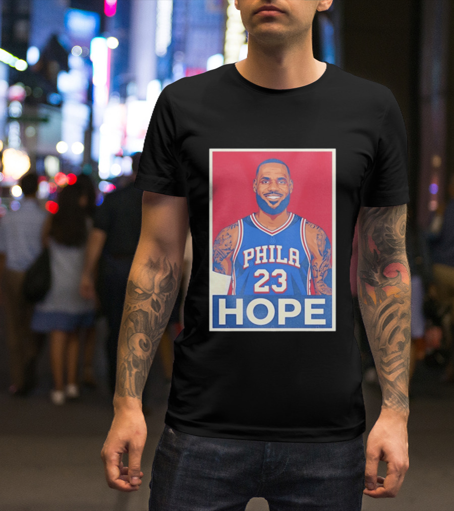 LeBron James 23 Phila Hope Basketball Jersey T-Shirt