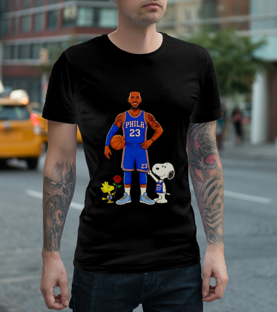 LeBron James Snoopy Woodstock Philadelphia Phila 23 Basketball T-Shirt
