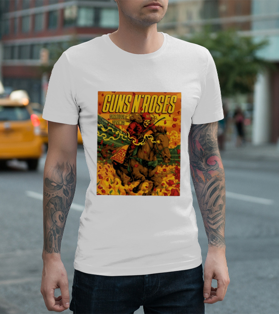 Guns N' Roses Saratoga Springs July 26 2026 Equestrian Skull Rider NY Event T-Shirt