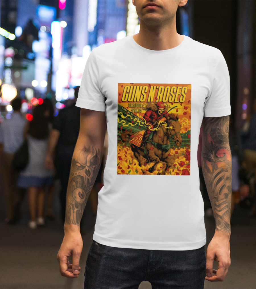 Guns N' Roses Saratoga Springs July 26 2026 Equestrian Skull Rider NY Event T-Shirt