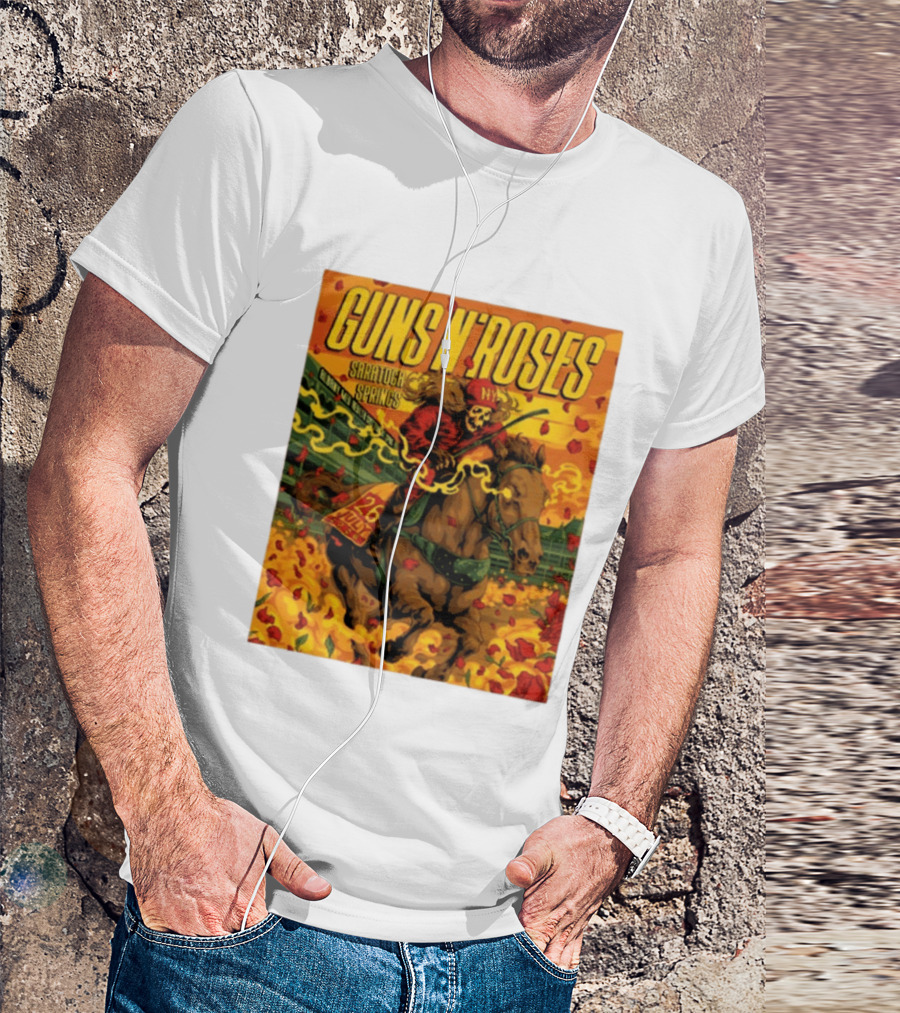 Guns N' Roses Saratoga Springs July 26 2026 Equestrian Skull Rider NY Event T-Shirt