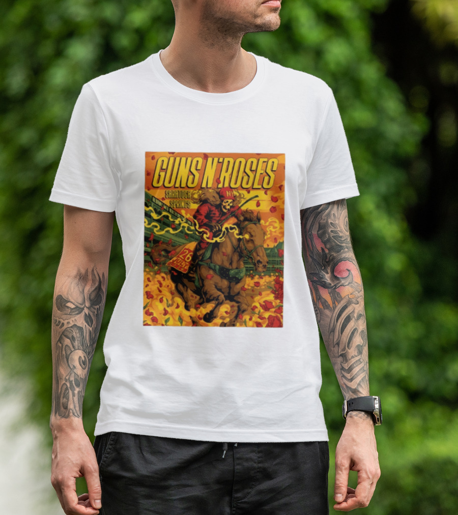 Guns N' Roses Saratoga Springs July 26 2026 Equestrian Skull Rider NY Event T-Shirt
