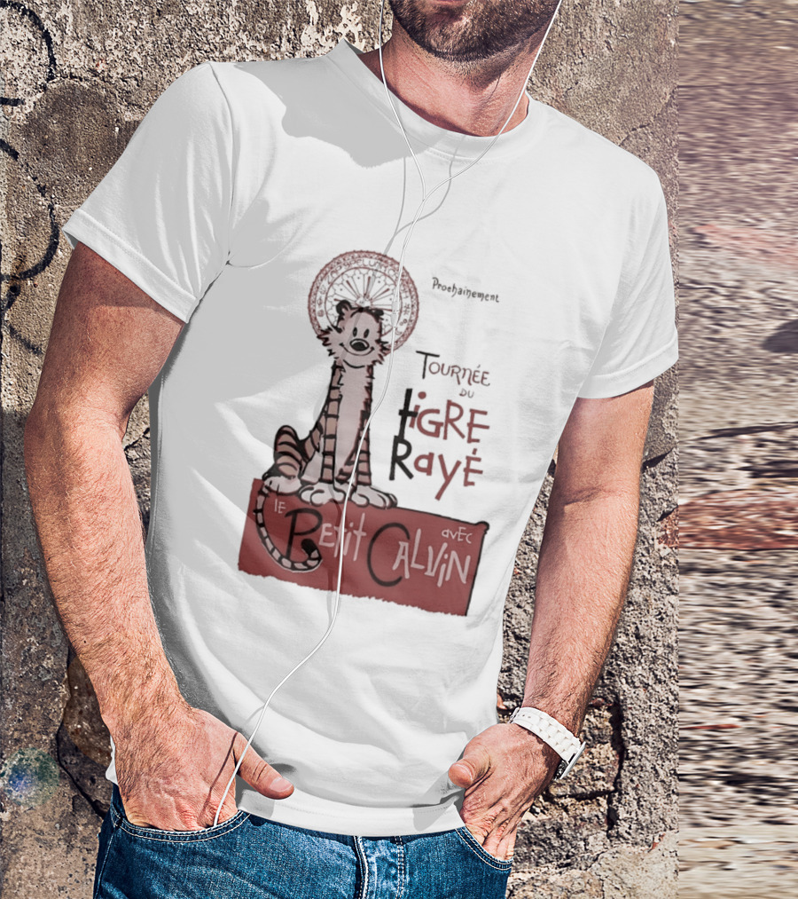 Tournée Du Tigre Raye Le Petit Calvin Avec Hobbes T-Shirt