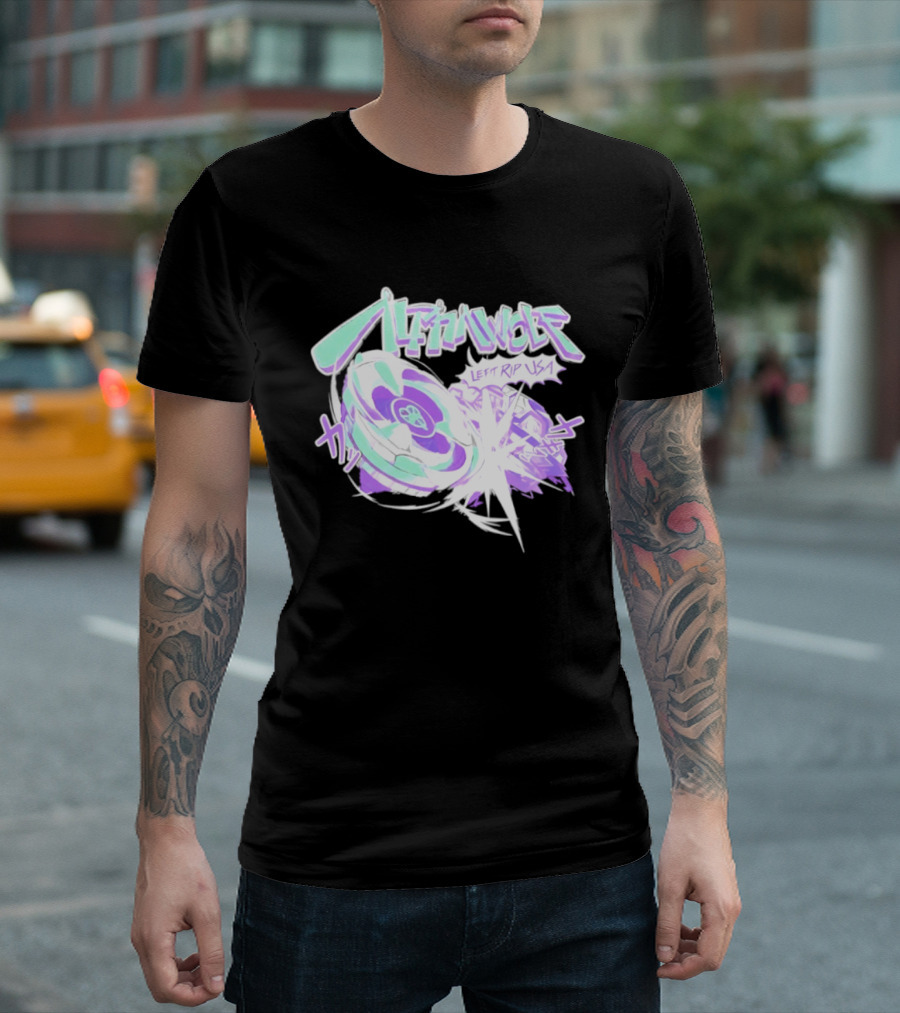Alpha Wolf Left Rip USA Beyblade Anime Burst T-Shirt