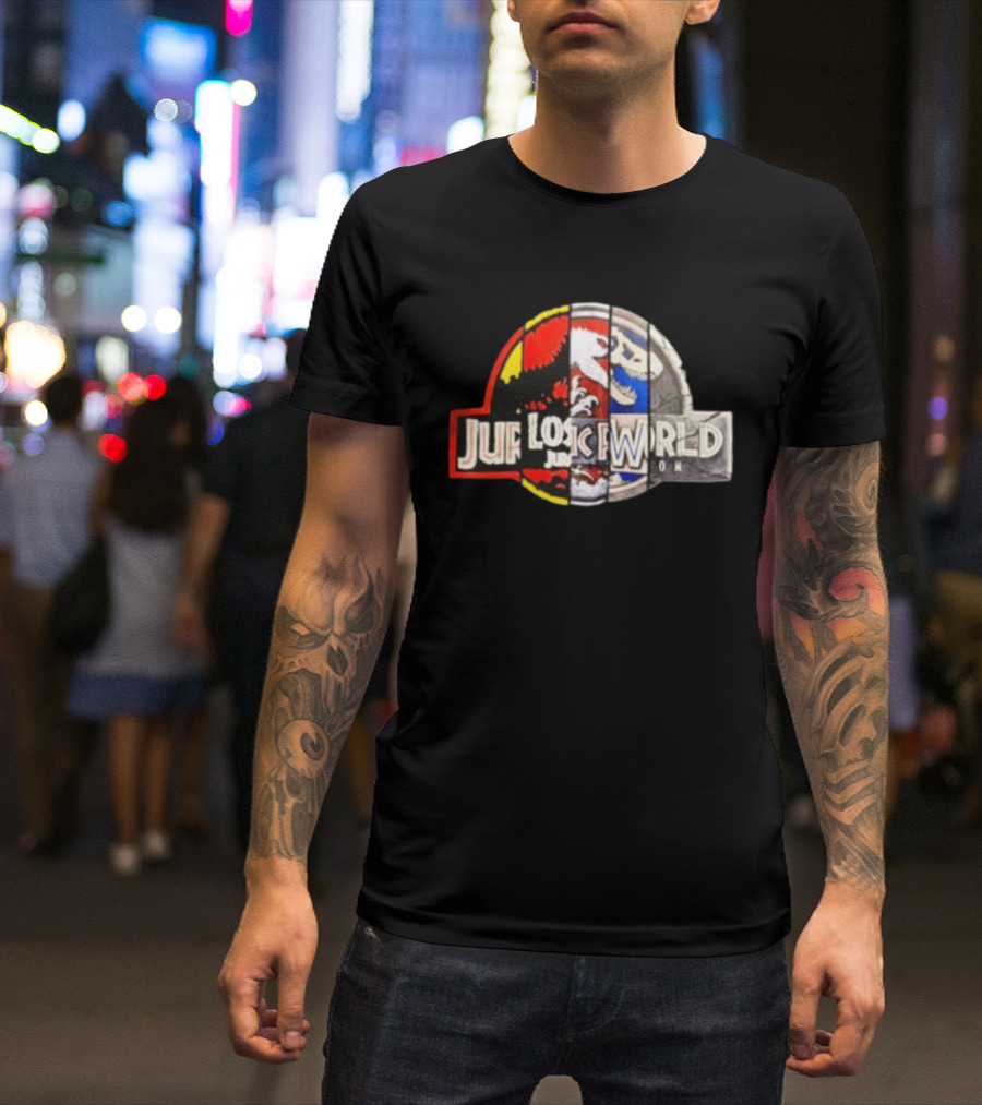 Jurassic Park Lost World Jurassic World Dinosaur Collage T-Shirt