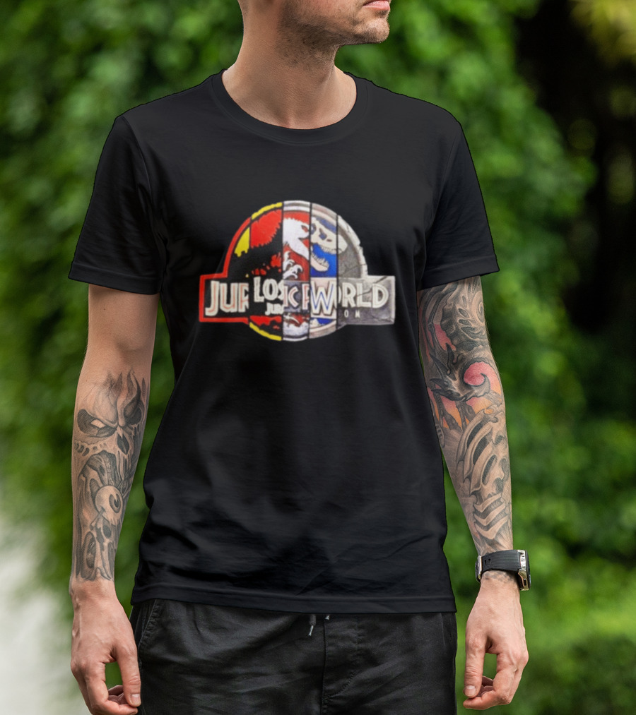 Jurassic Park Lost World Jurassic World Dinosaur Collage T-Shirt