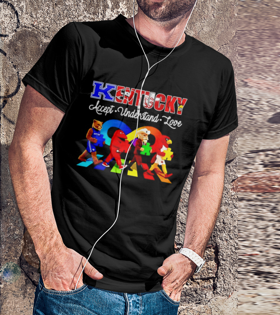 Kentucky Accept Understand Love Louisville Cardinals Puzzle Piece Parade T-Shirt