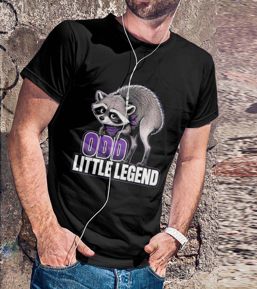 Odd Little Legend Jimothy Raccoon Purple Bandana T-Shirt