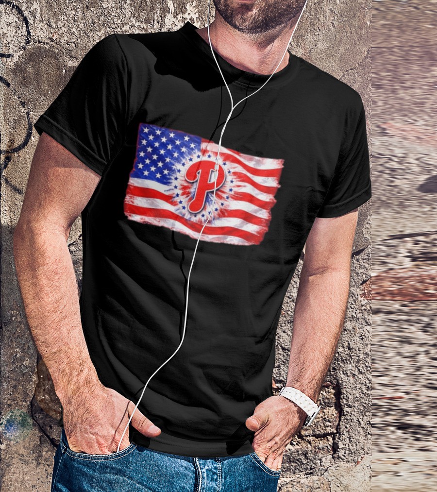 Phillies Patriotic American Flag Philadelphia Baseball 250th Anniversary Independence Day T-Shirt