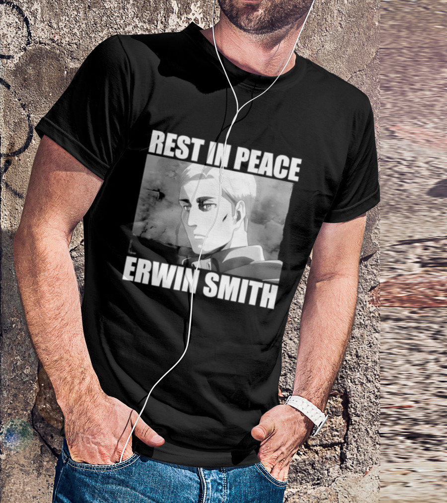 Rest In Peace Erwin Smith Anime Tribute Wings T-Shirt