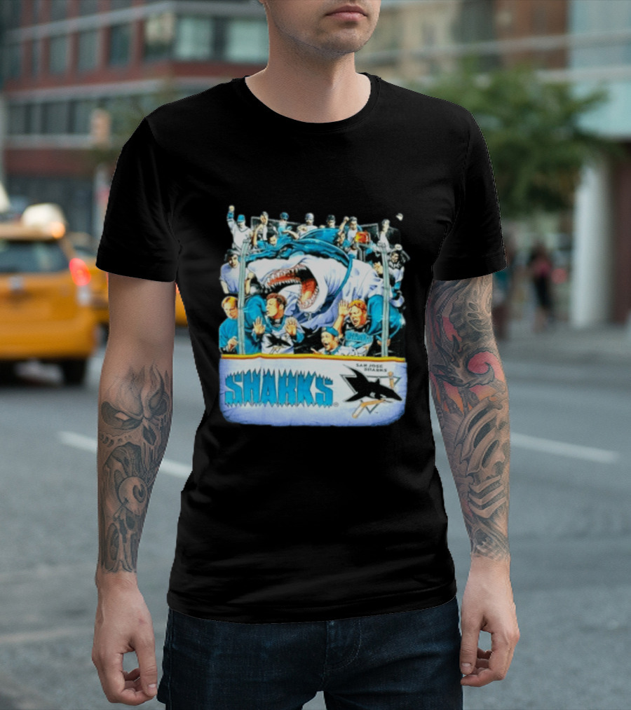 San Jose Sharks NHL Shark Attack Fans Ice Hockey T-Shirt