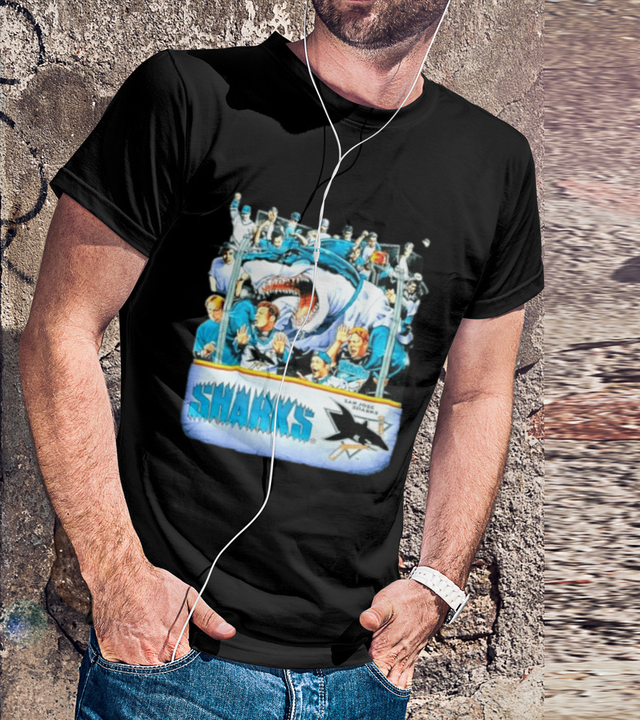 San Jose Sharks NHL Shark Attack Fans Ice Hockey T-Shirt