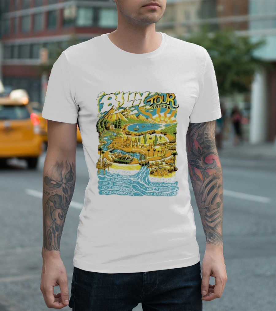 Billy Tour Fall '26 West Coast Concert Dates San Diego Oakland Eugene Everett T-Shirt