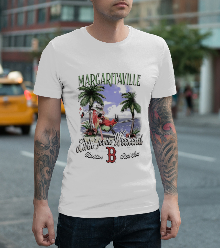 Margaritaville Livin' For The Weekend Boston Red Sox B T-Shirt