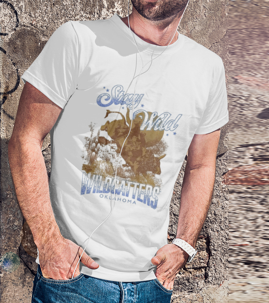 Stay Wild Oklahoma Wildcatters Vintage Oil Rig T-Shirt