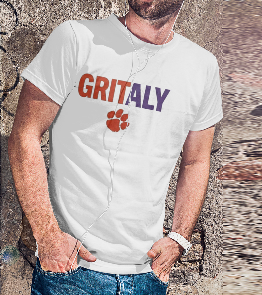 Gritaly Clemson Basketball Orange Purple Paw T-Shirt