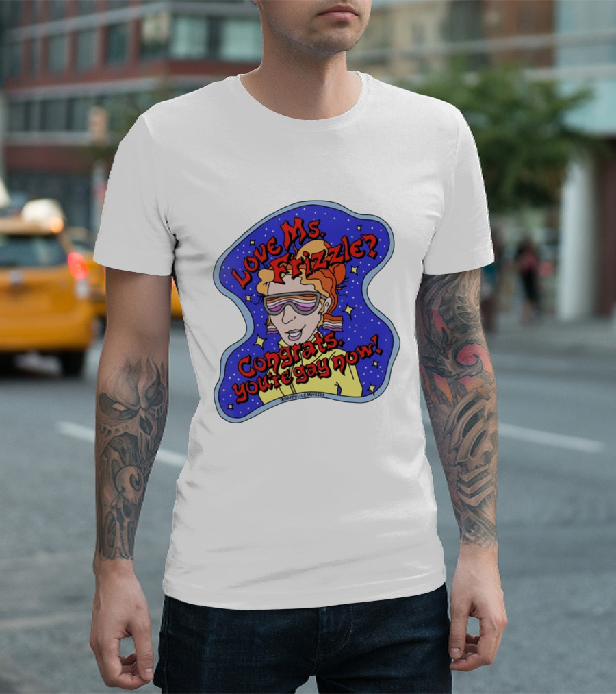 Love Ms Frizzle Congrats You're Gay Now Retro Space T-Shirt