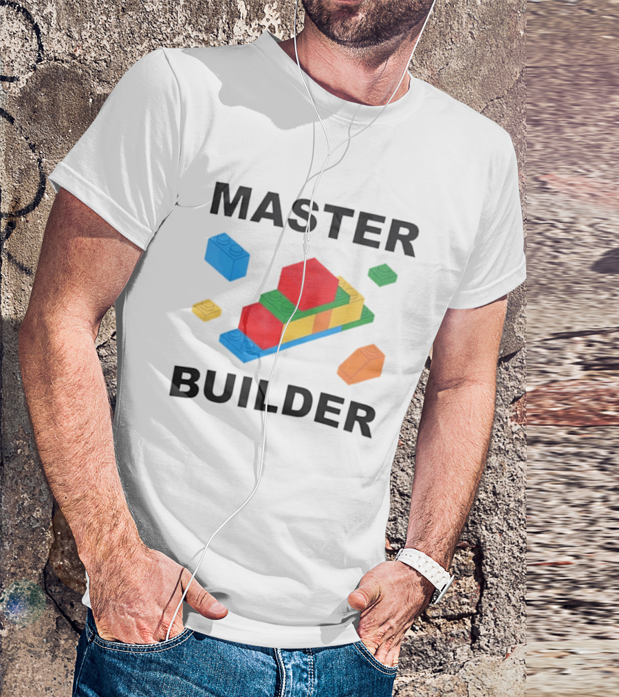 Master Builder Colorful Bricks Construction Fun T-Shirt