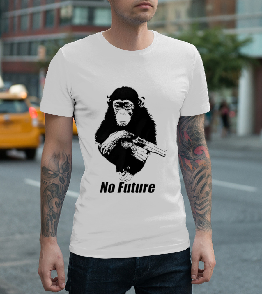 Monkey No Future With Gun T-Shirt