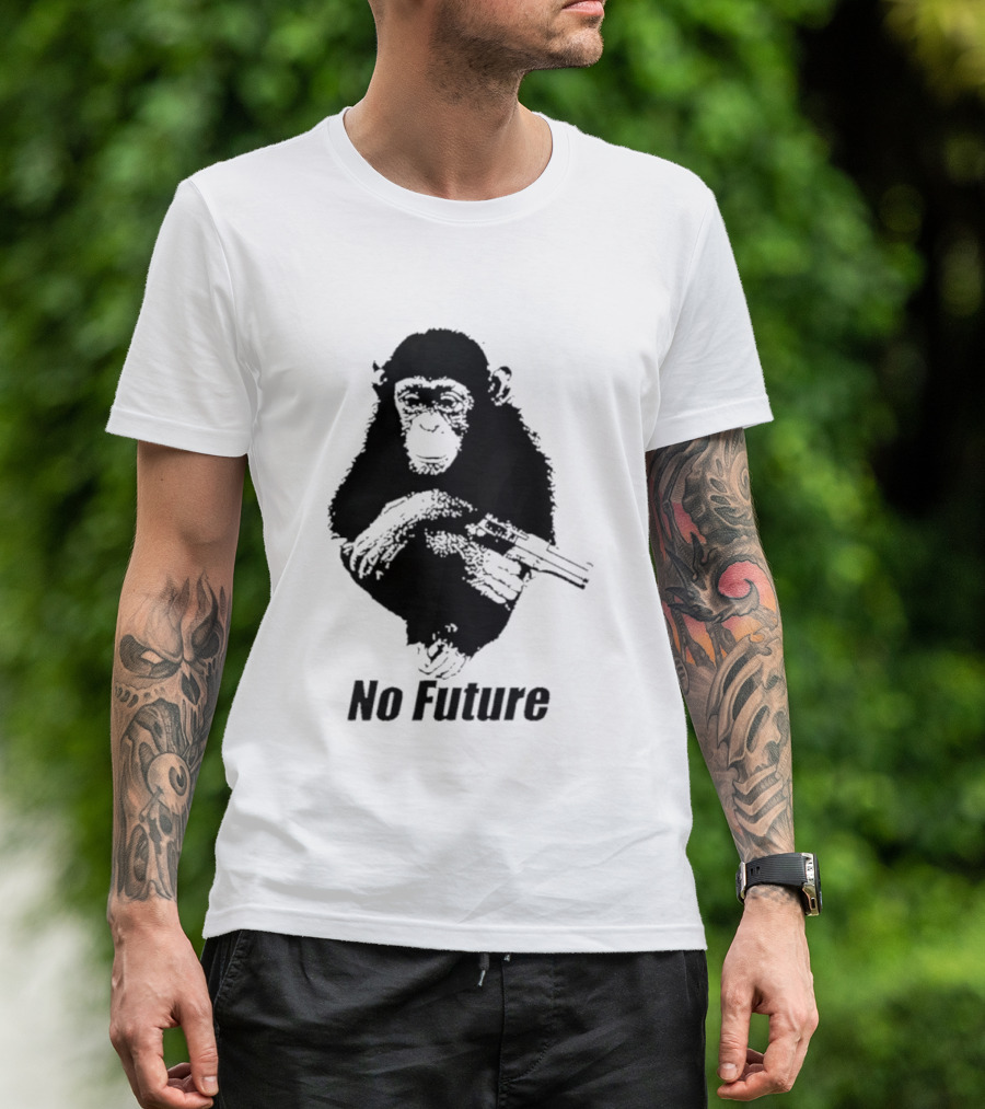 Monkey No Future With Gun T-Shirt