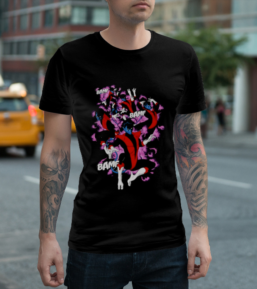 Bamf Nightcrawler Comic Smoke Effect X Men T-Shirt