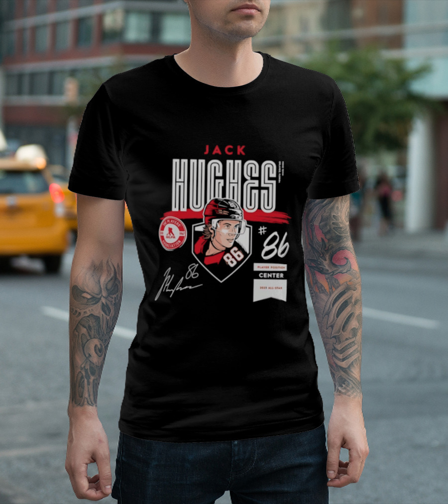 Jack Hughes 86 New Jersey Devils NHL Players Association Center 2026 All Star T-Shirt