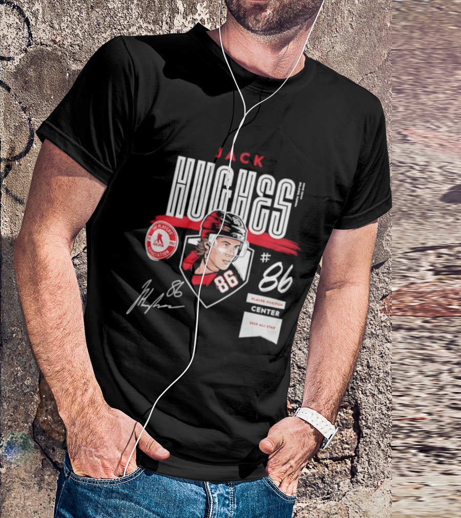 Jack Hughes 86 New Jersey Devils NHL Players Association Center 2026 All Star T-Shirt