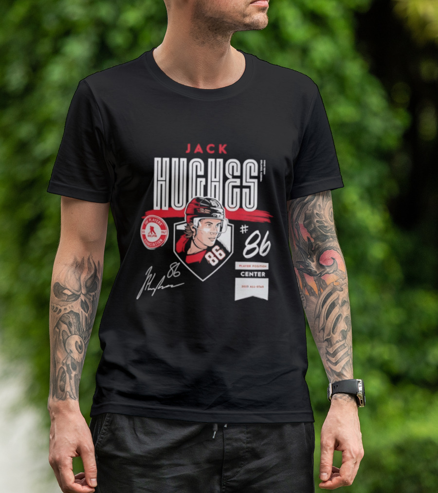 Jack Hughes 86 New Jersey Devils NHL Players Association Center 2026 All Star T-Shirt