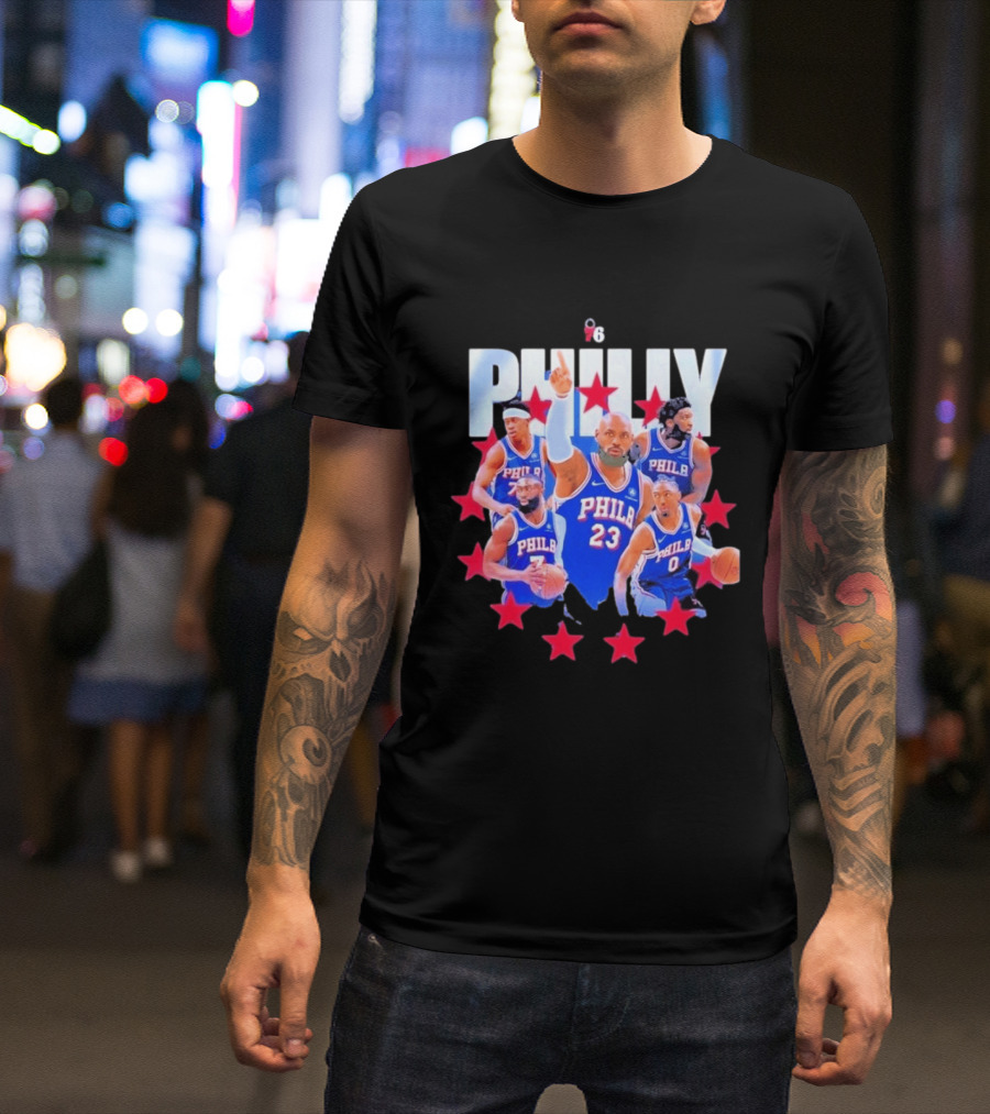 Philly LeBron James Philadelphia 76ers Basketball Mix 23 Stars T-Shirt