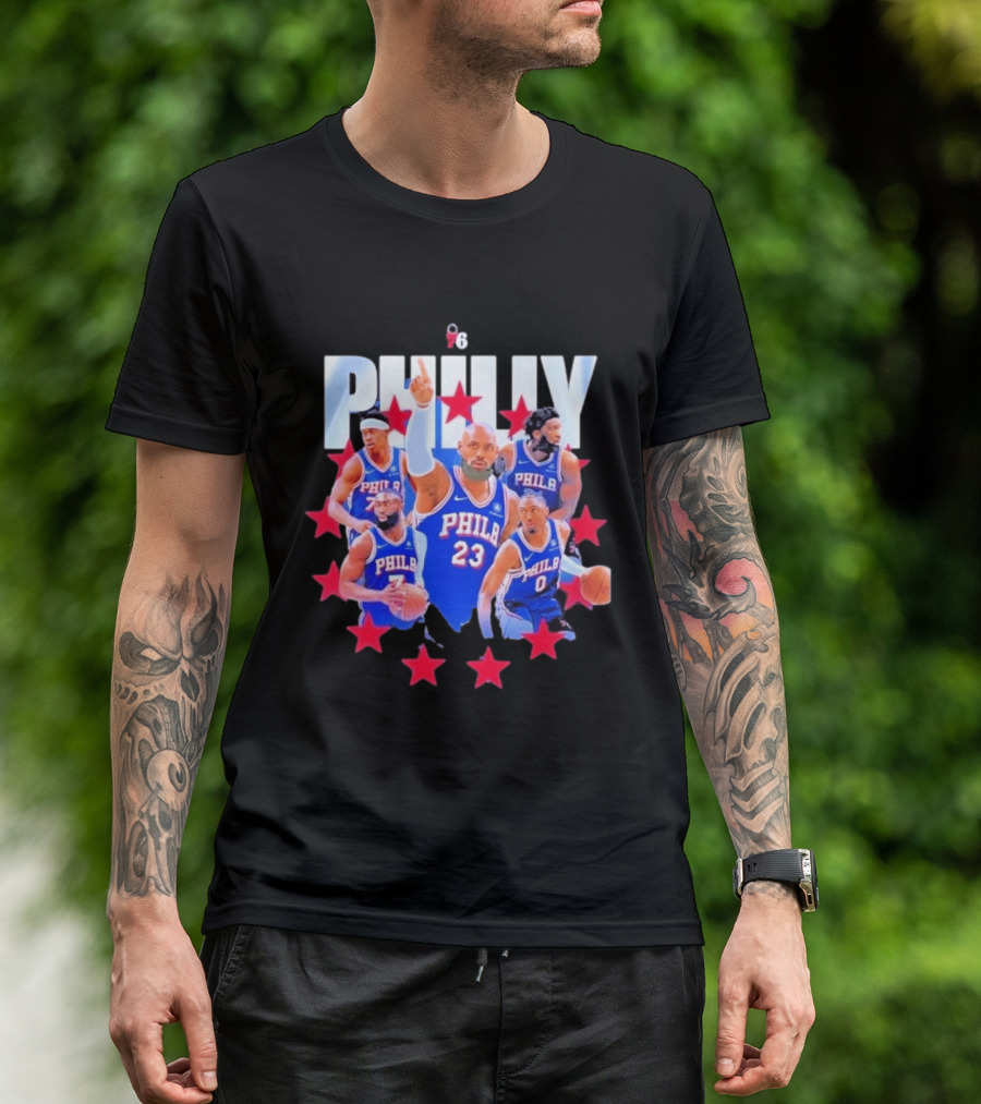 Philly LeBron James Philadelphia 76ers Basketball Mix 23 Stars T-Shirt