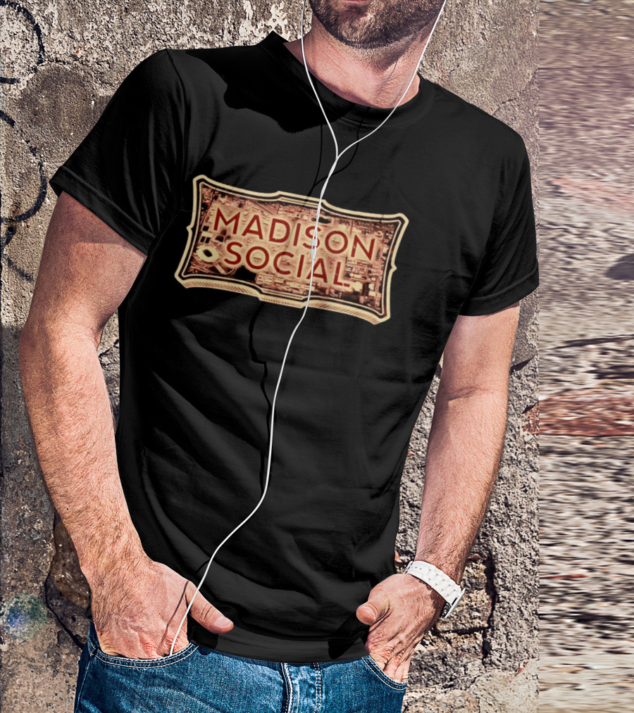 Madison Social Aerial Map Stadium Scene T-Shirt