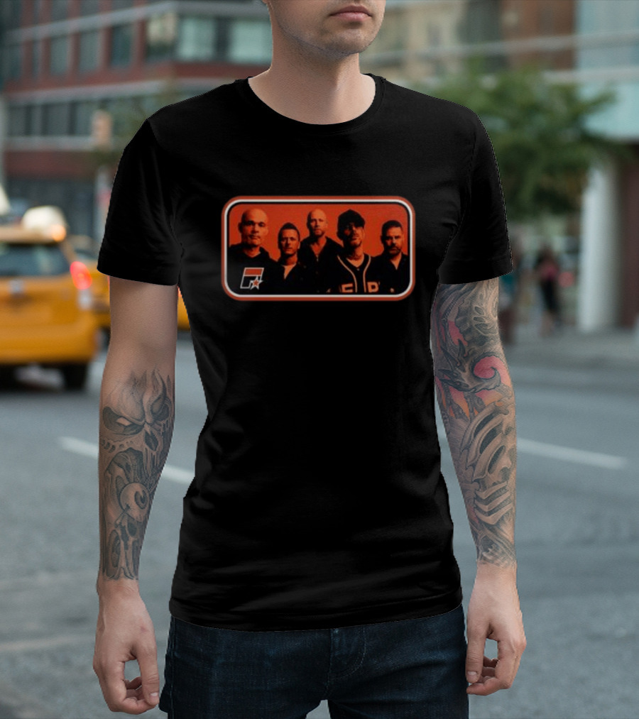 Five Store Stripe Photo 2026 Black F Symbol And Star Band T-Shirt
