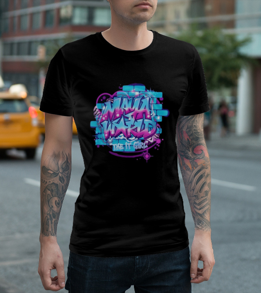Maya World The IT Girl Vibrant Graffiti T-Shirt