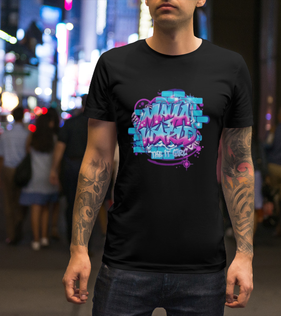 Maya World The IT Girl Vibrant Graffiti T-Shirt