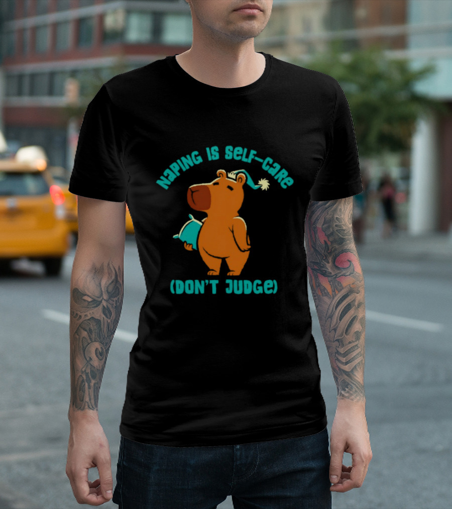 Napping Is Self Care Capybara Don't Judge T-Shirt