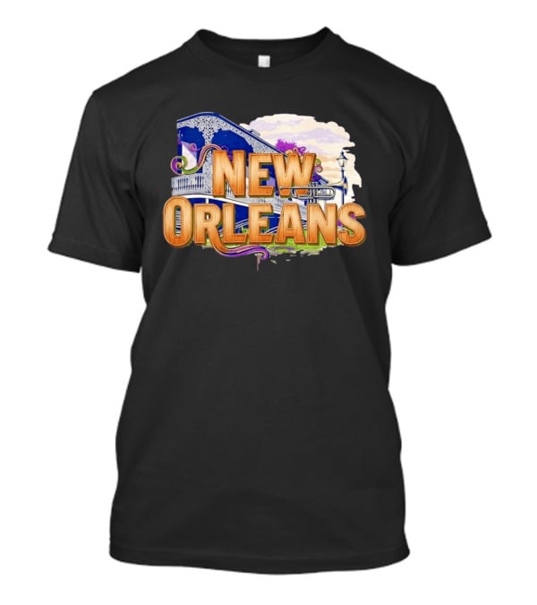 New Orleans Jazz Musical Vibes Trombone Balcony T-Shirt