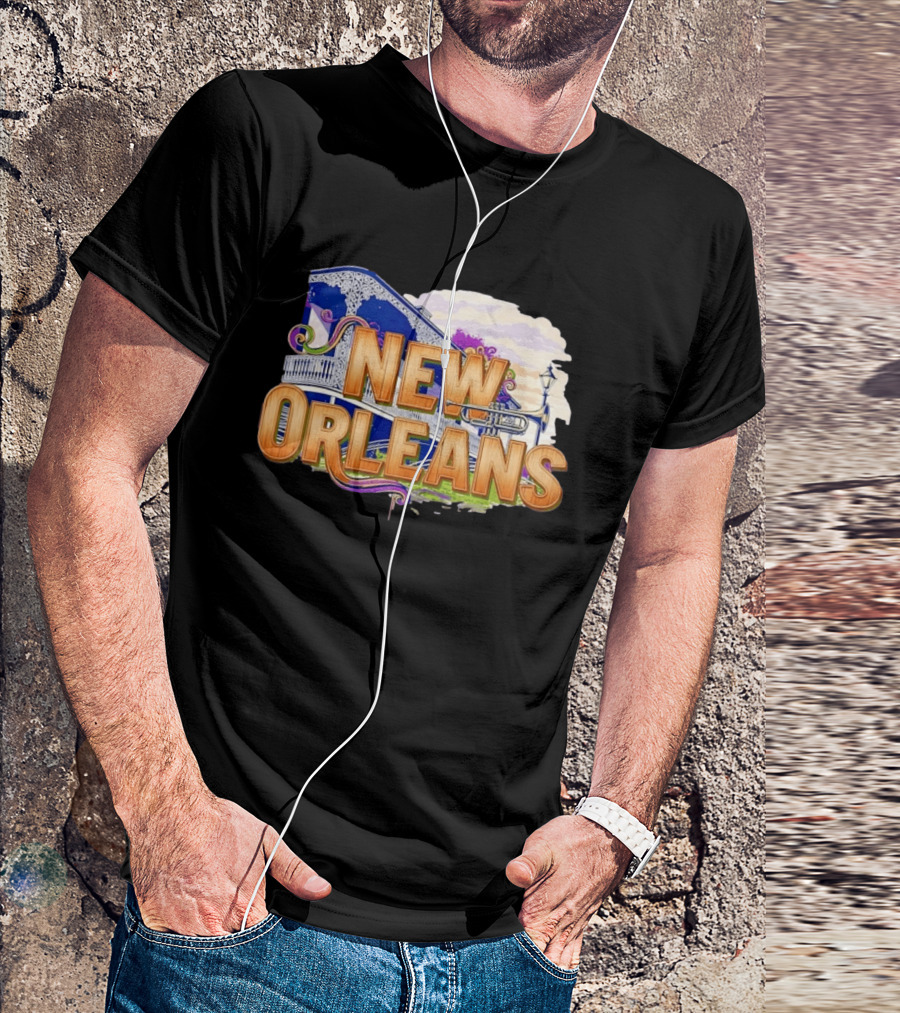 New Orleans Jazz Musical Vibes Trombone Balcony T-Shirt