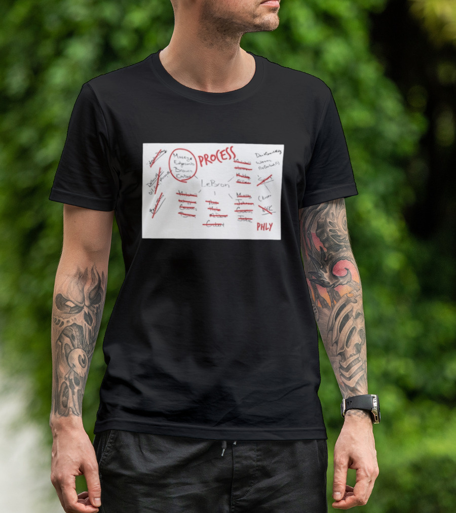 Phly LeBron Process Philadelphia 76ers Strategy Diagram T-Shirt