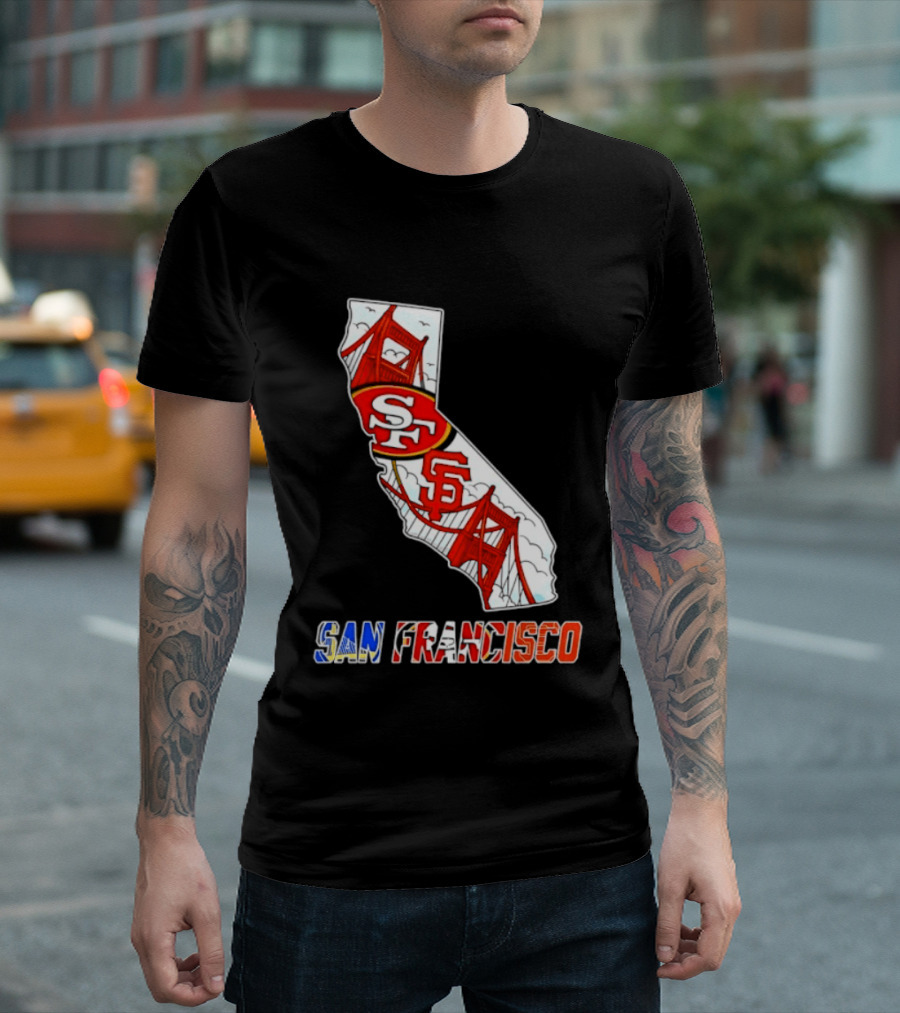 San Francisco 49ers Giants California Map T-Shirt