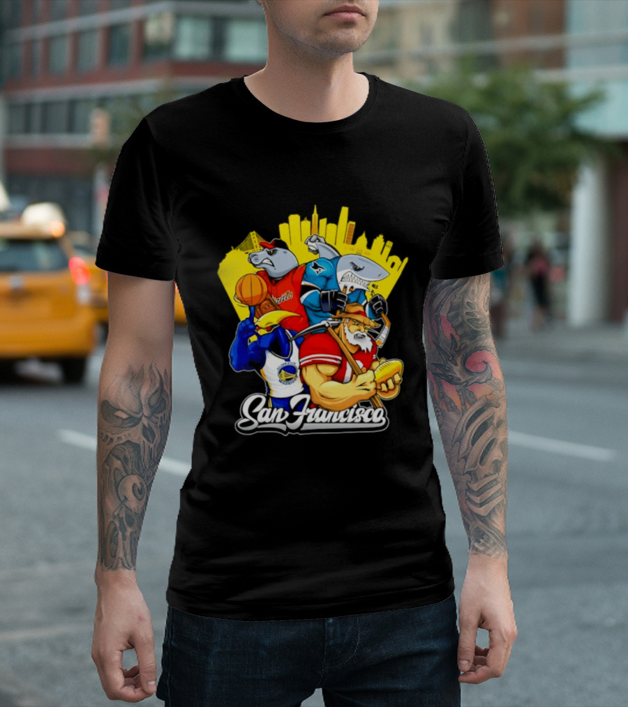 San Francisco Giants Warriors 49ers Sharks Skyline T-Shirt