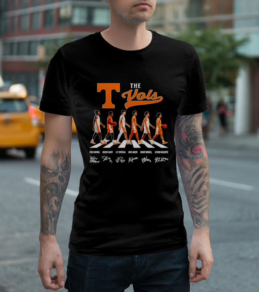 The Vols Tennessee Volunteers Basketball 2026 Abbey Road Signatures Player T-Shirt