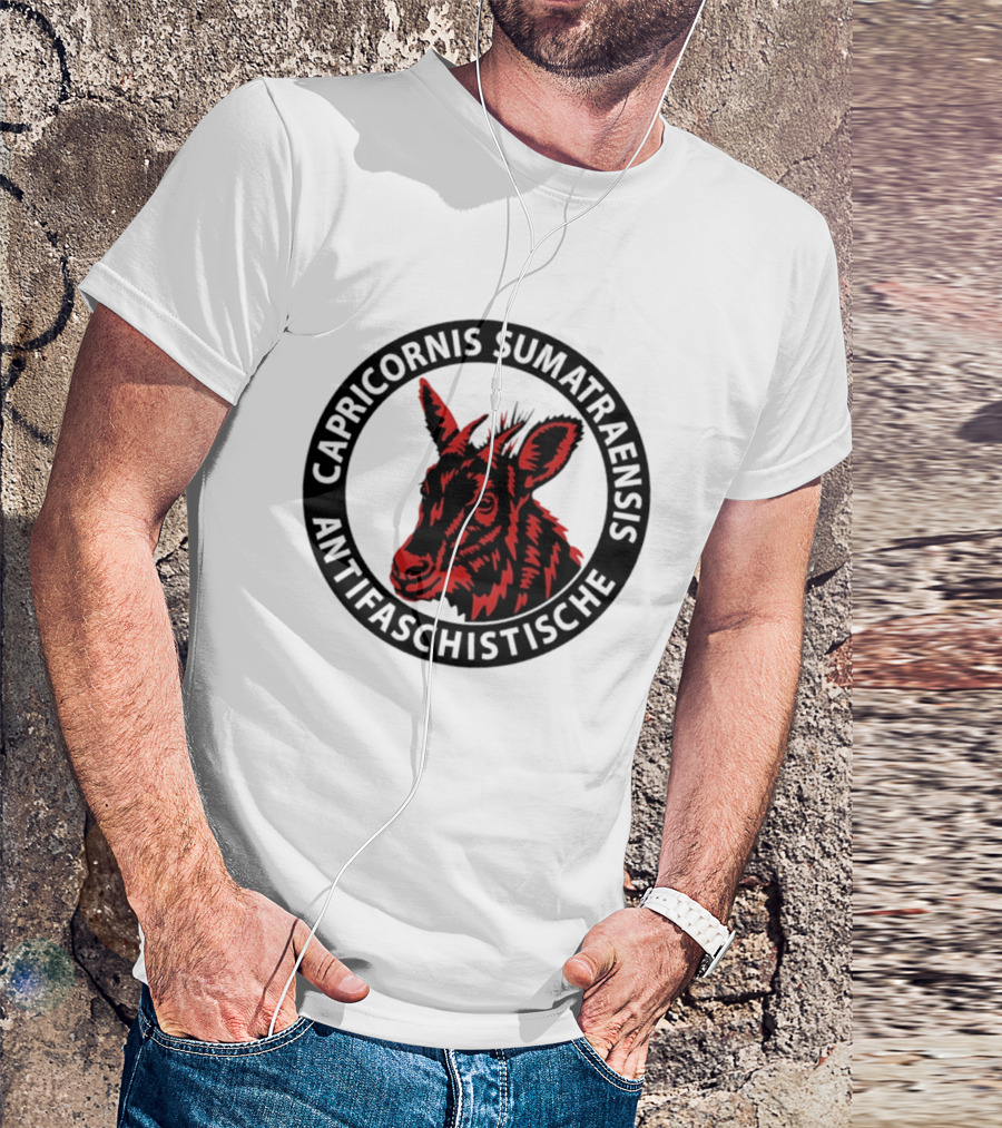 Capricornis Sumatraensis Antifaschistische Red Goat T-Shirt