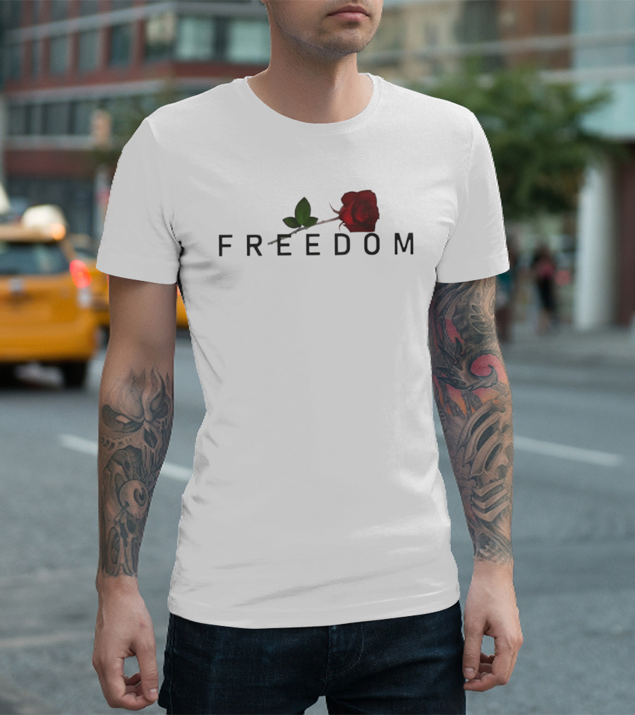 Freedom Red Rose Flower Charlie Kirk T-Shirt