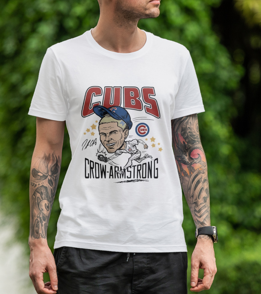 Cubs Pete Crow Armstrong Caricature MLB Player T-Shirt