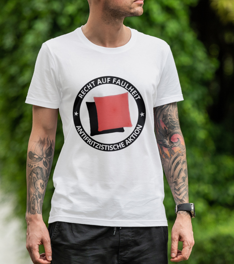 Recht Auf Faulheit Antifritzistische Aktion Rotes Kissen T-Shirt